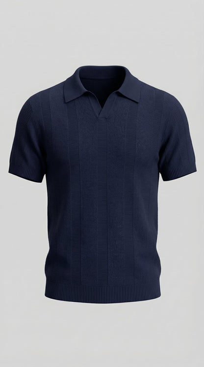 Men's Short Sleeve Polo Shirt - Modern Knit Design