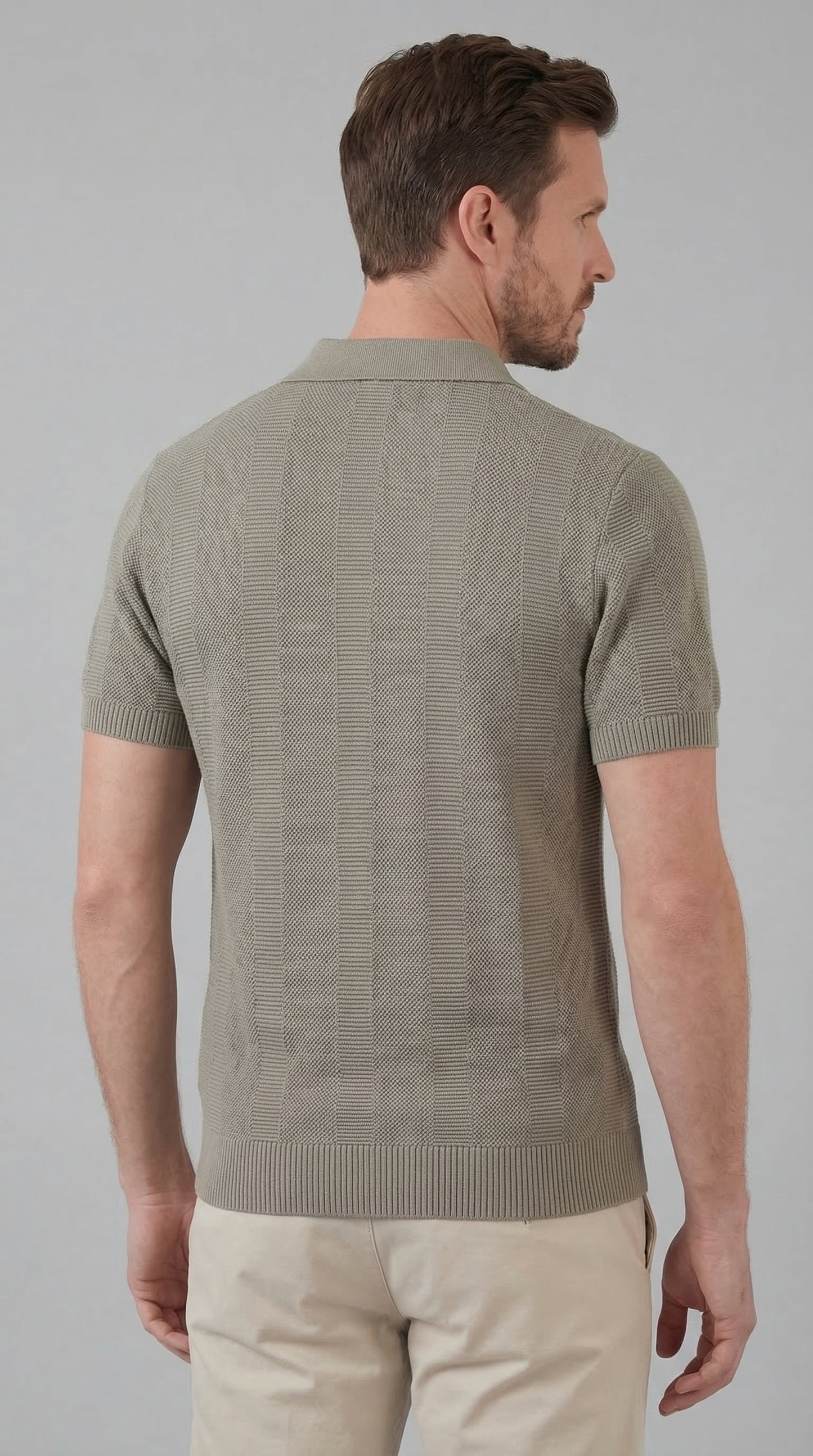 Men's Short Sleeve Polo Shirt - Modern Knit Design