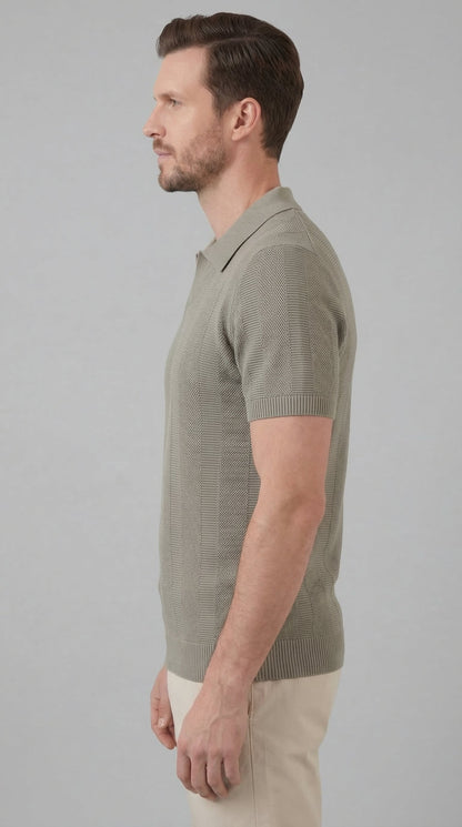 Men's Short Sleeve Polo Shirt - Modern Knit Design
