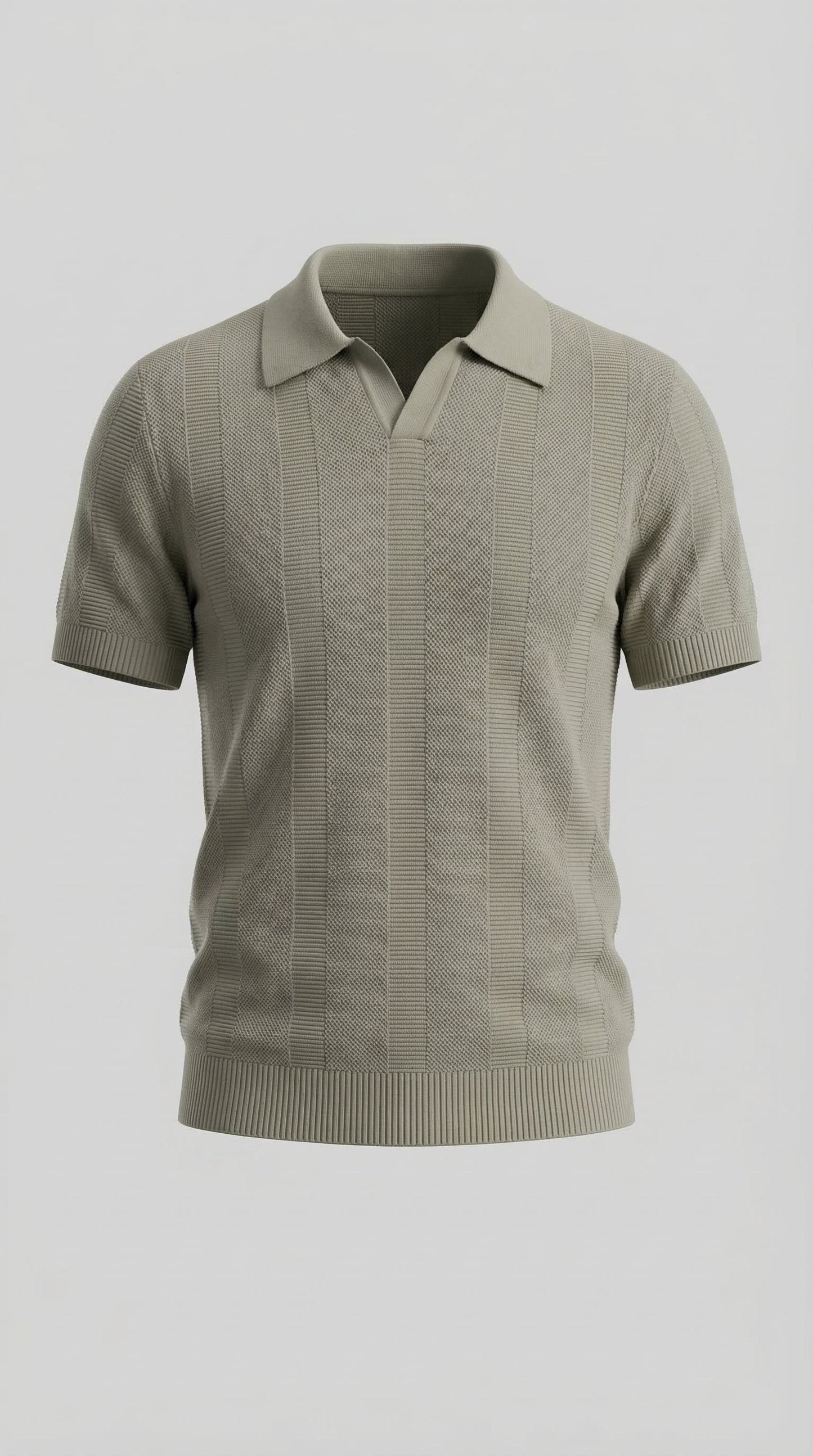 Men's Short Sleeve Polo Shirt - Modern Knit Design