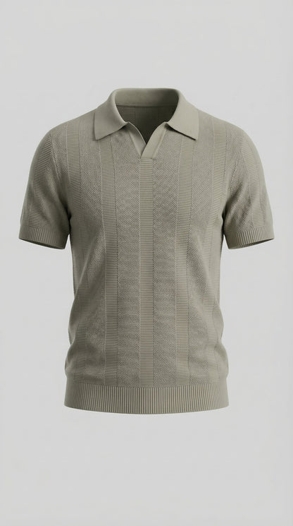 Men's Short Sleeve Polo Shirt - Modern Knit Design