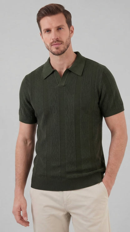 Men's Short Sleeve Polo Shirt - Modern Knit Design