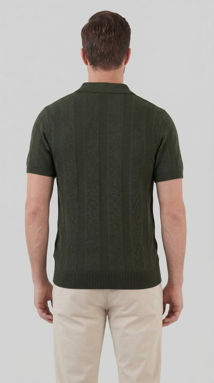 Men's Short Sleeve Polo Shirt - Modern Knit Design