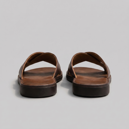Men's Slide Sandals with Cross Strap Design