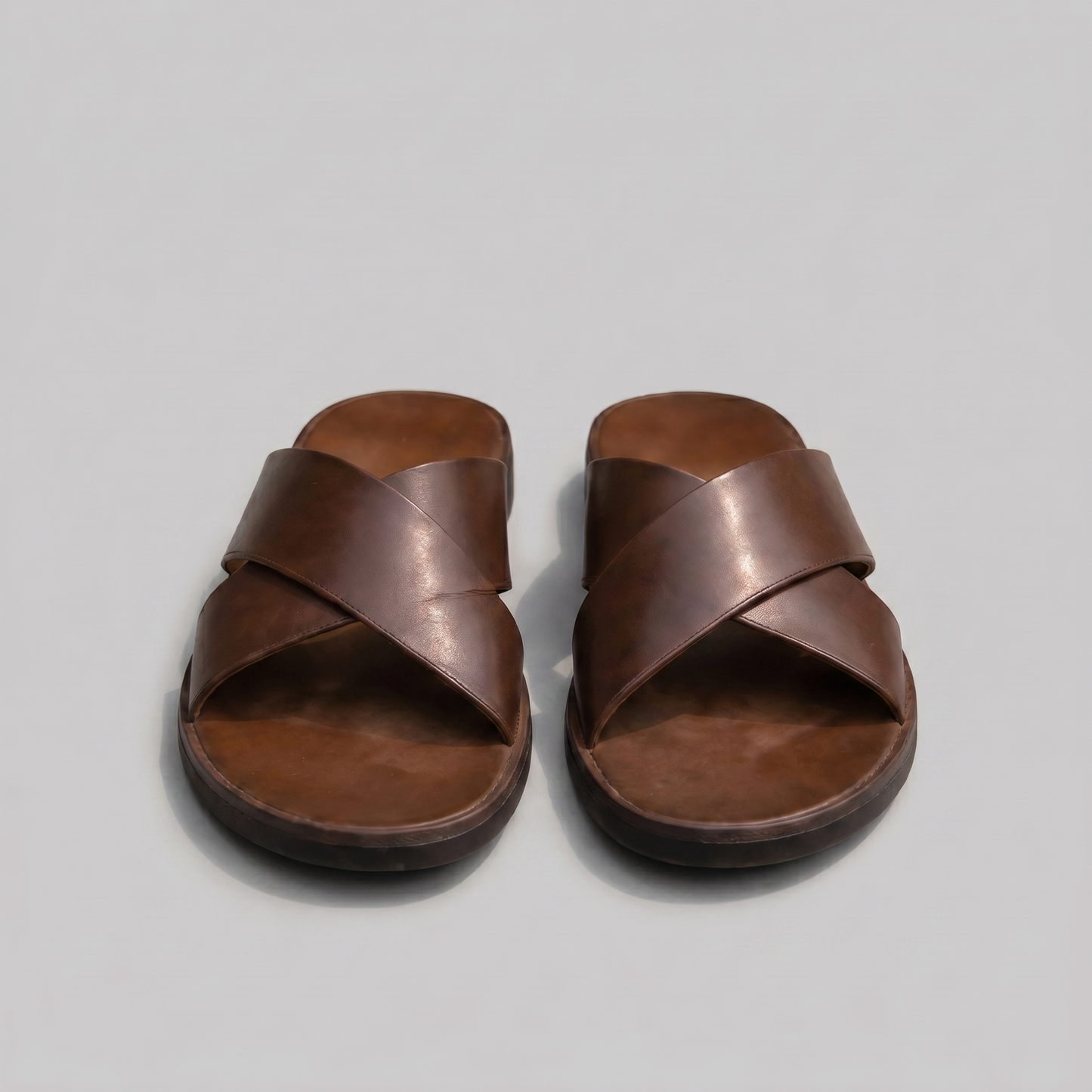 Men's Slide Sandals with Cross Strap Design