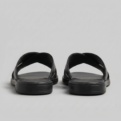 Men's Slide Sandals with Cross Strap Design