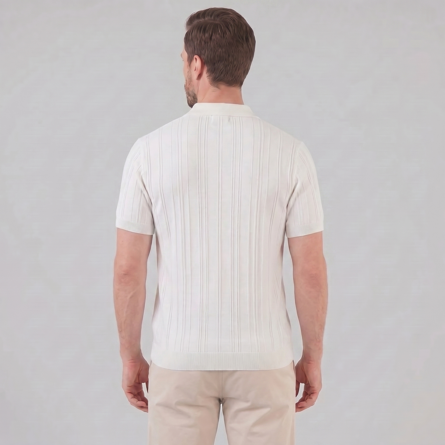 Men's Slim Fit Zip Up Polo Shirt