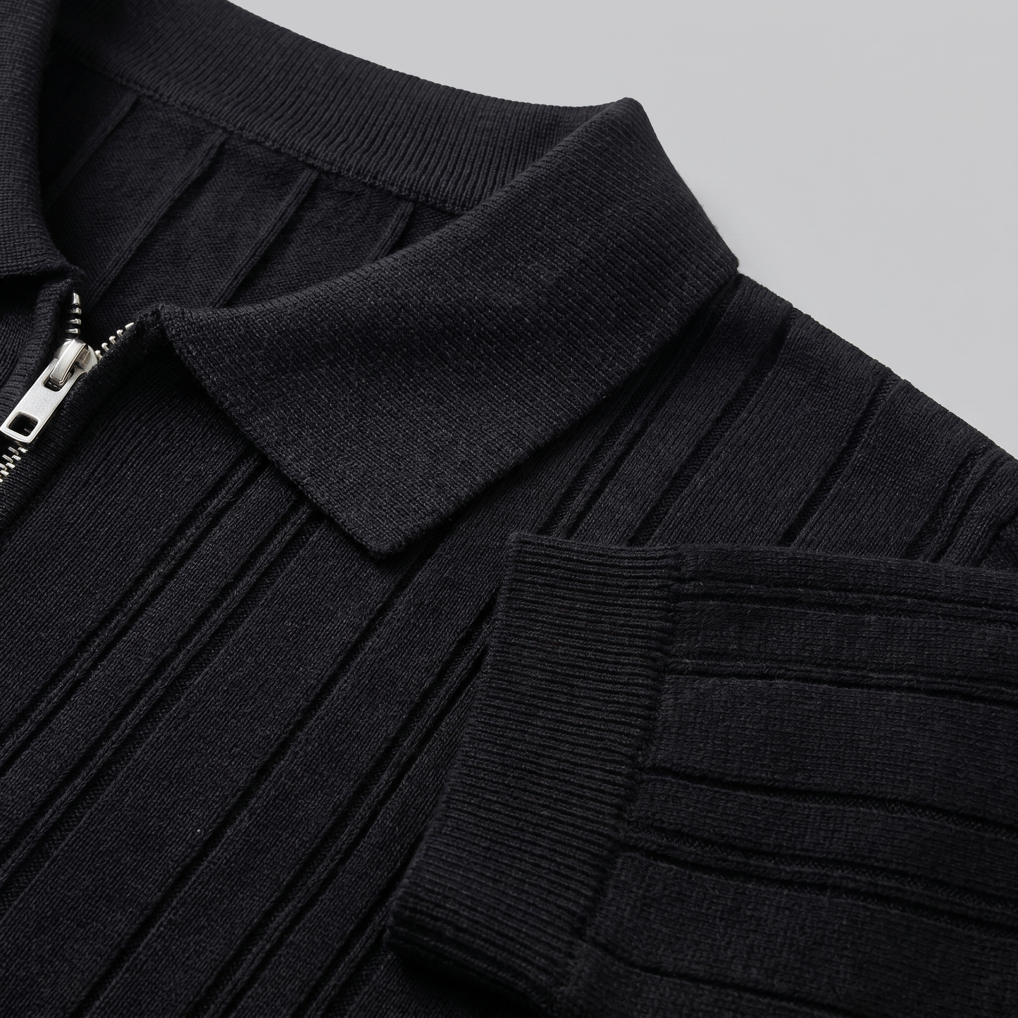 Men's Slim Fit Zip Up Polo Shirt