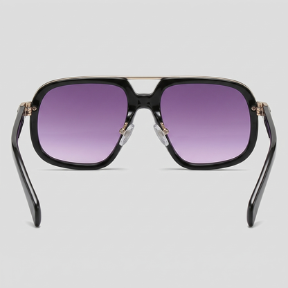 Men's Square Double-Bridge Sunglasses