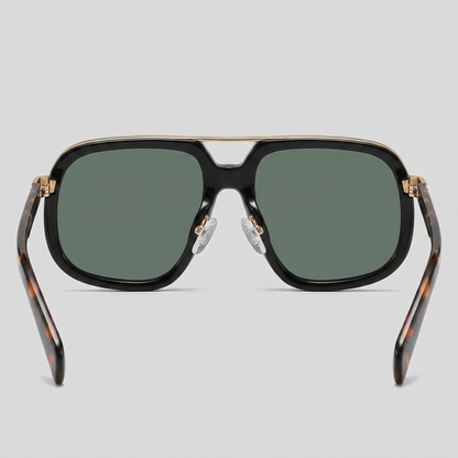 Men's Square Double-Bridge Sunglasses
