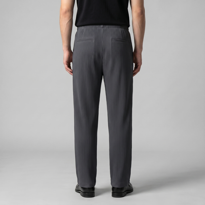 Men's Striped Trousers with Drawstring Elastic Waistband