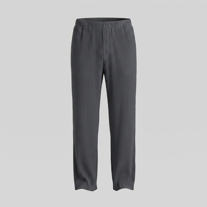 Men's Striped Trousers with Drawstring Elastic Waistband