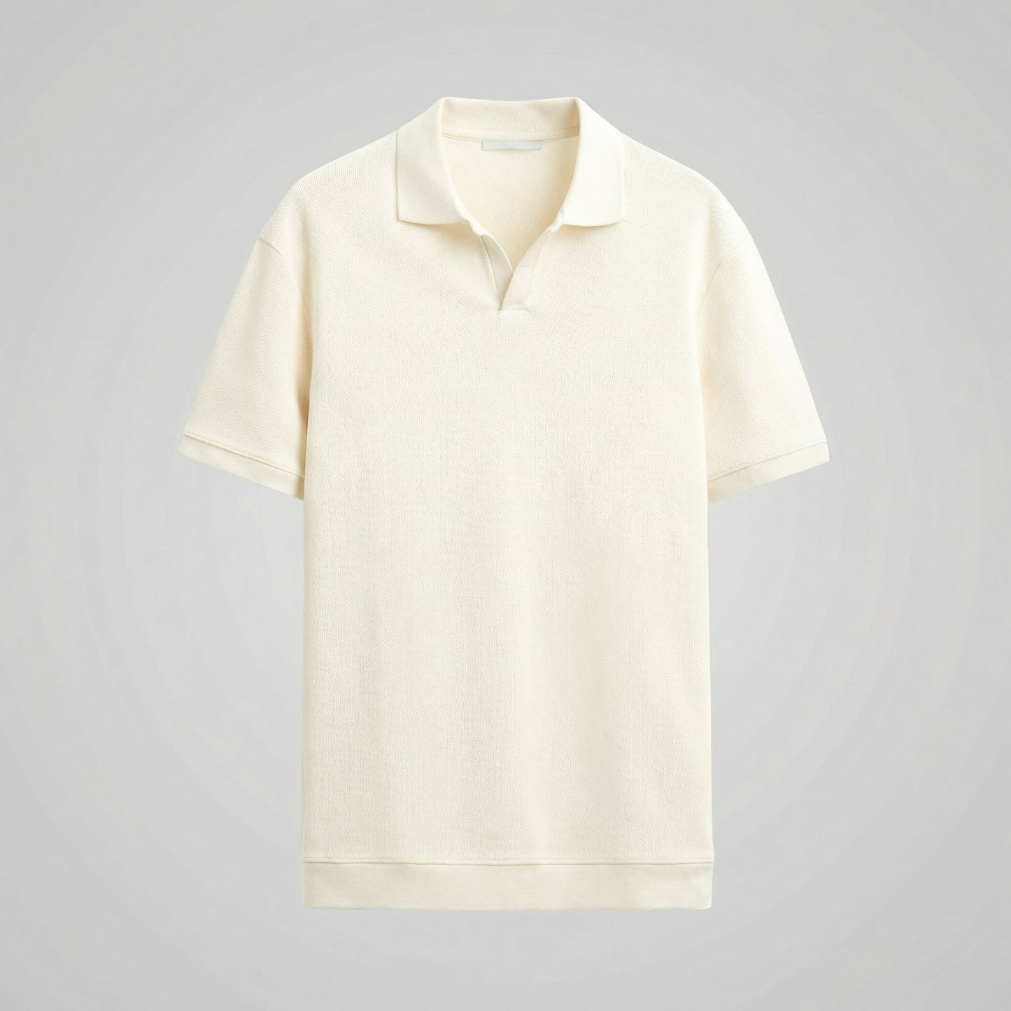Men's Structured V-Neck Polo Shirt