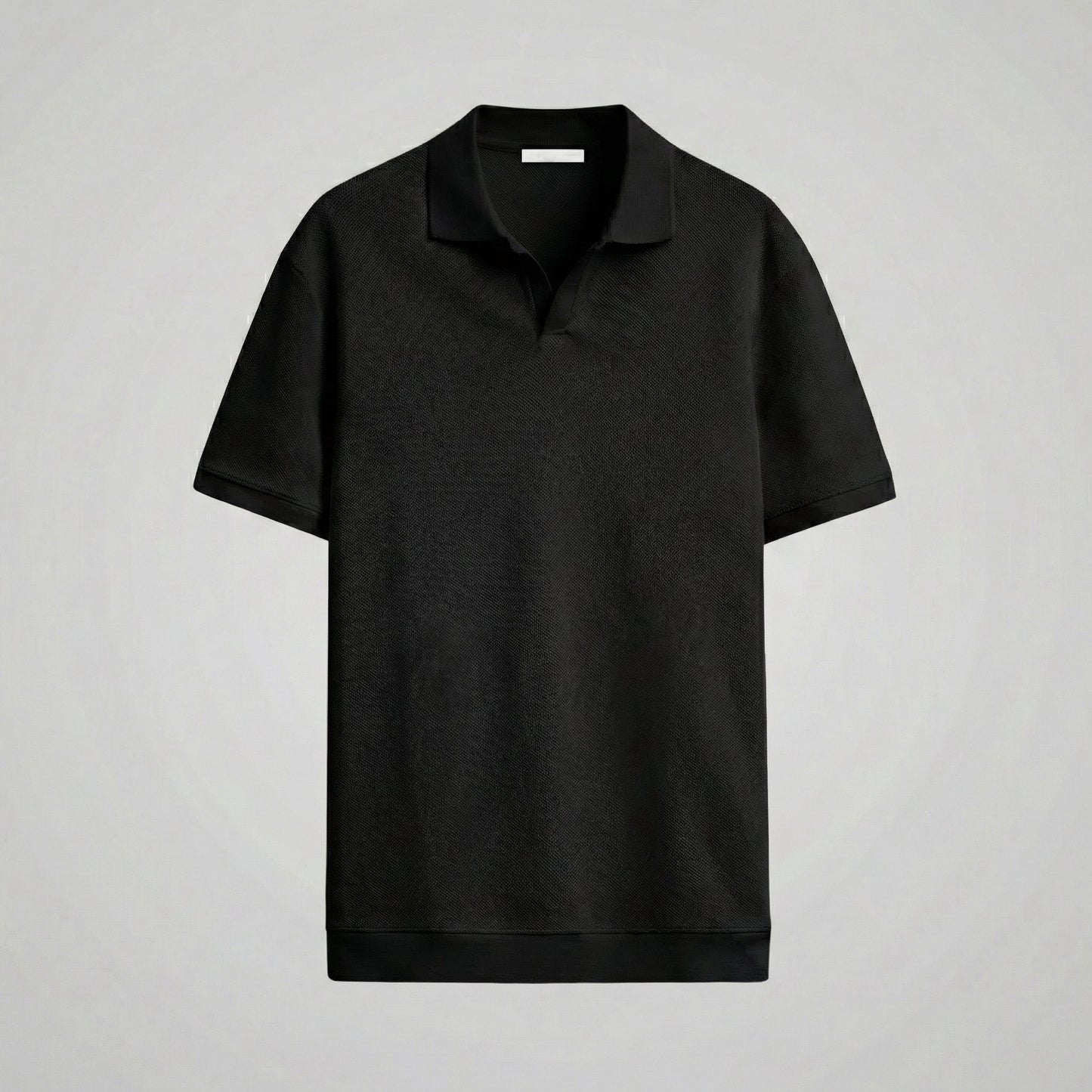 Men's Structured V-Neck Polo Shirt