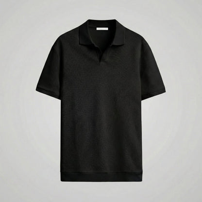 Men's Structured V-Neck Polo Shirt