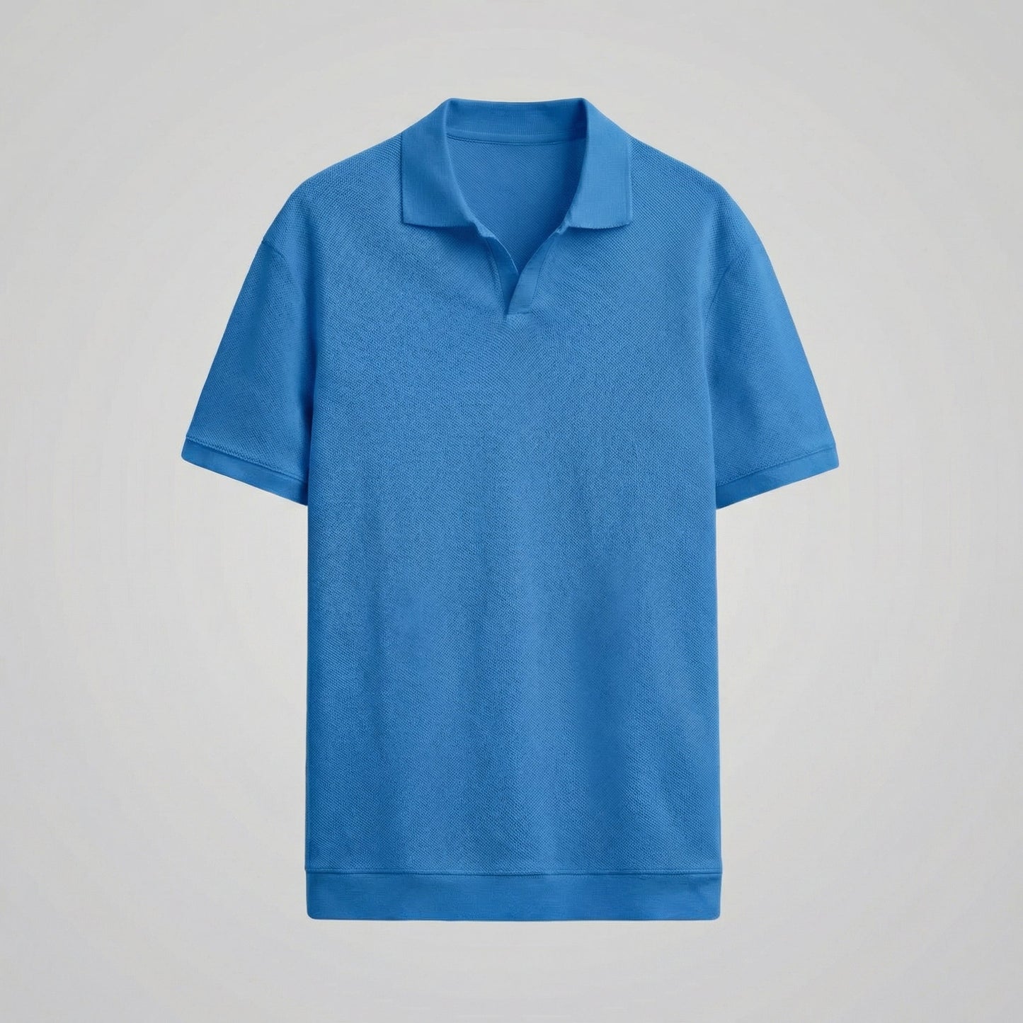 Men's Structured V-Neck Polo Shirt