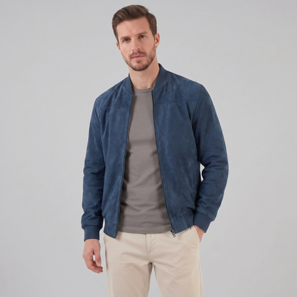 Men's Suede-Touch Bomber Jacket