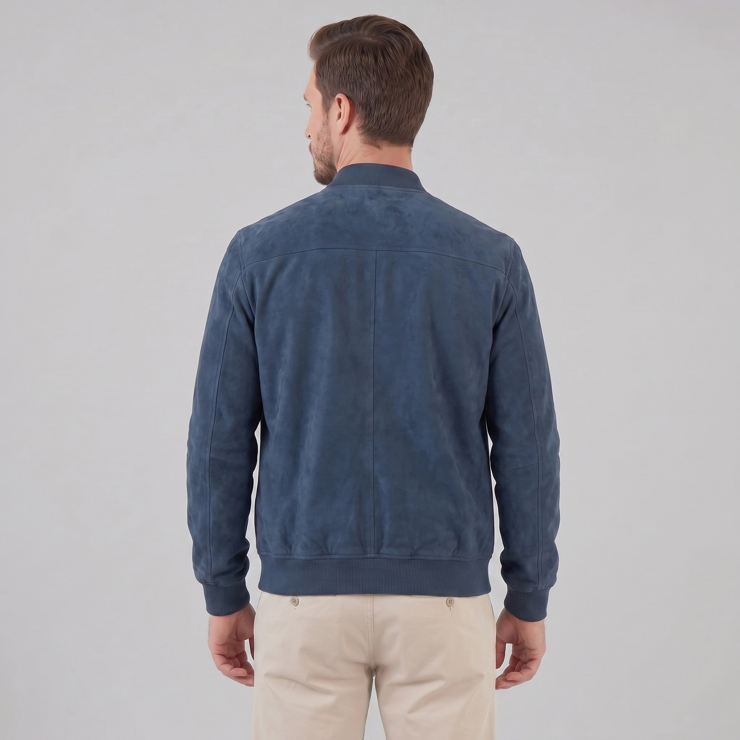 Men's Suede-Touch Bomber Jacket