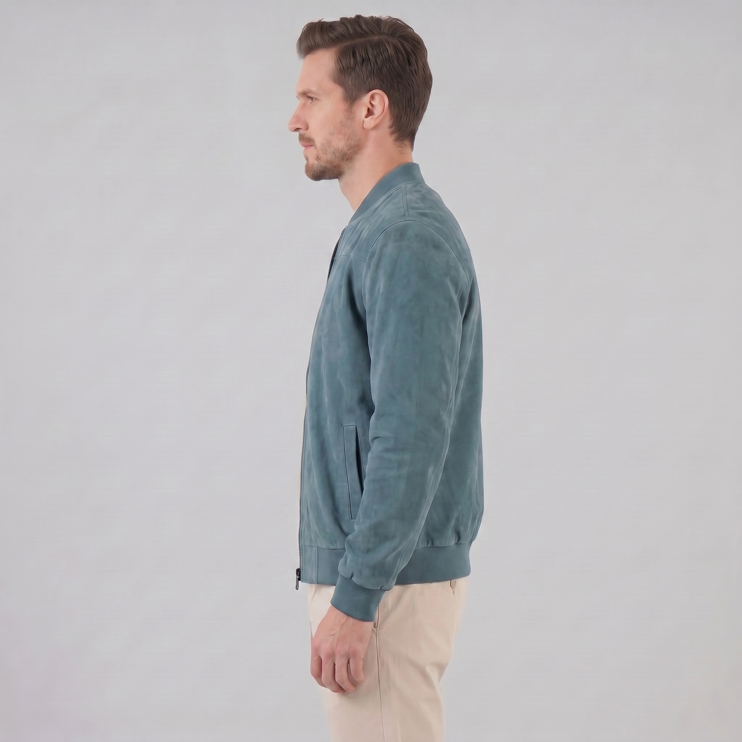 Men's Suede-Touch Bomber Jacket