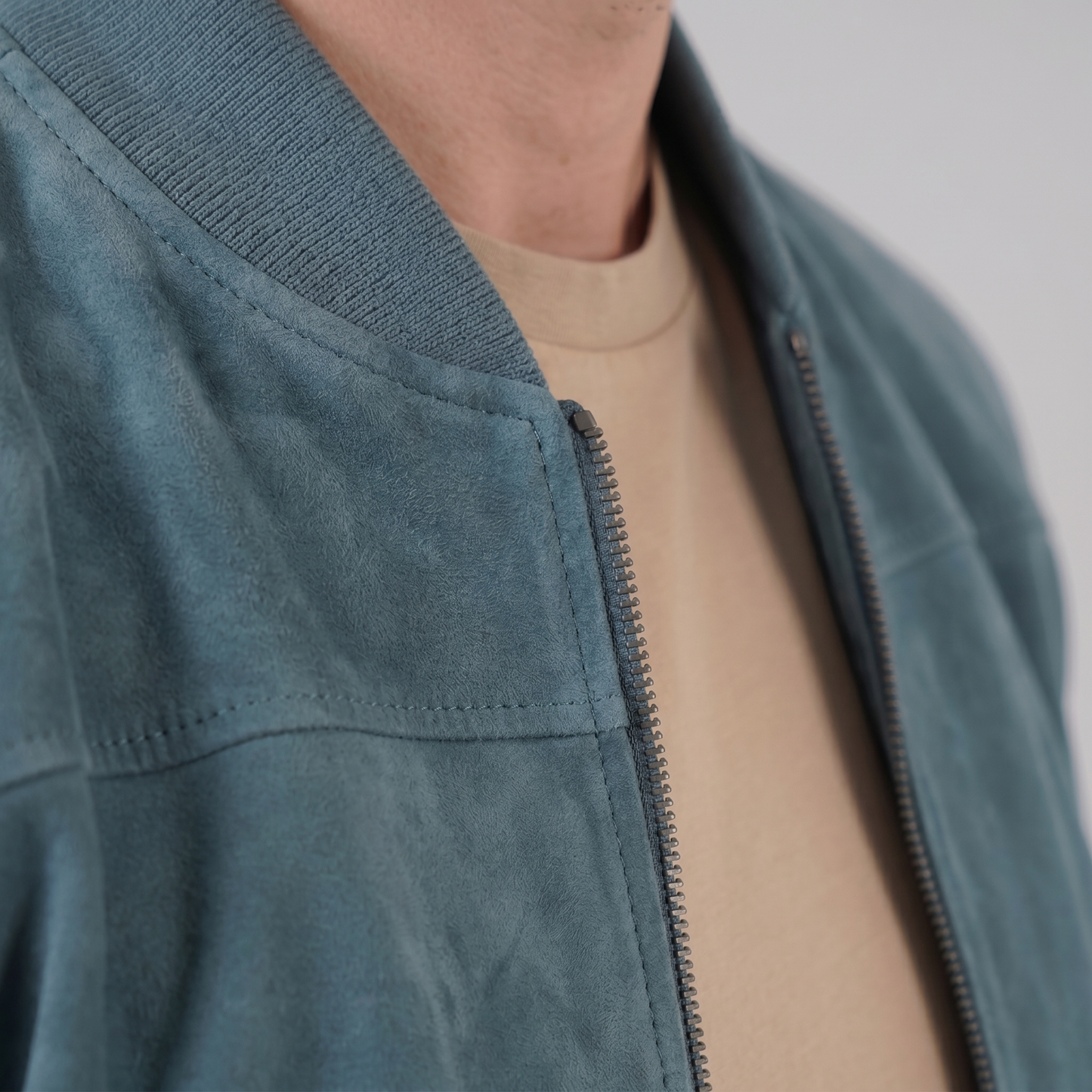 Men's Suede-Touch Bomber Jacket