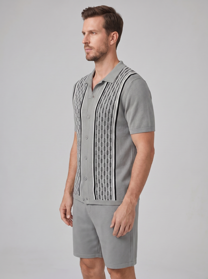 Men's Summer Set - Short Sleeve Shirt and Shorts Set