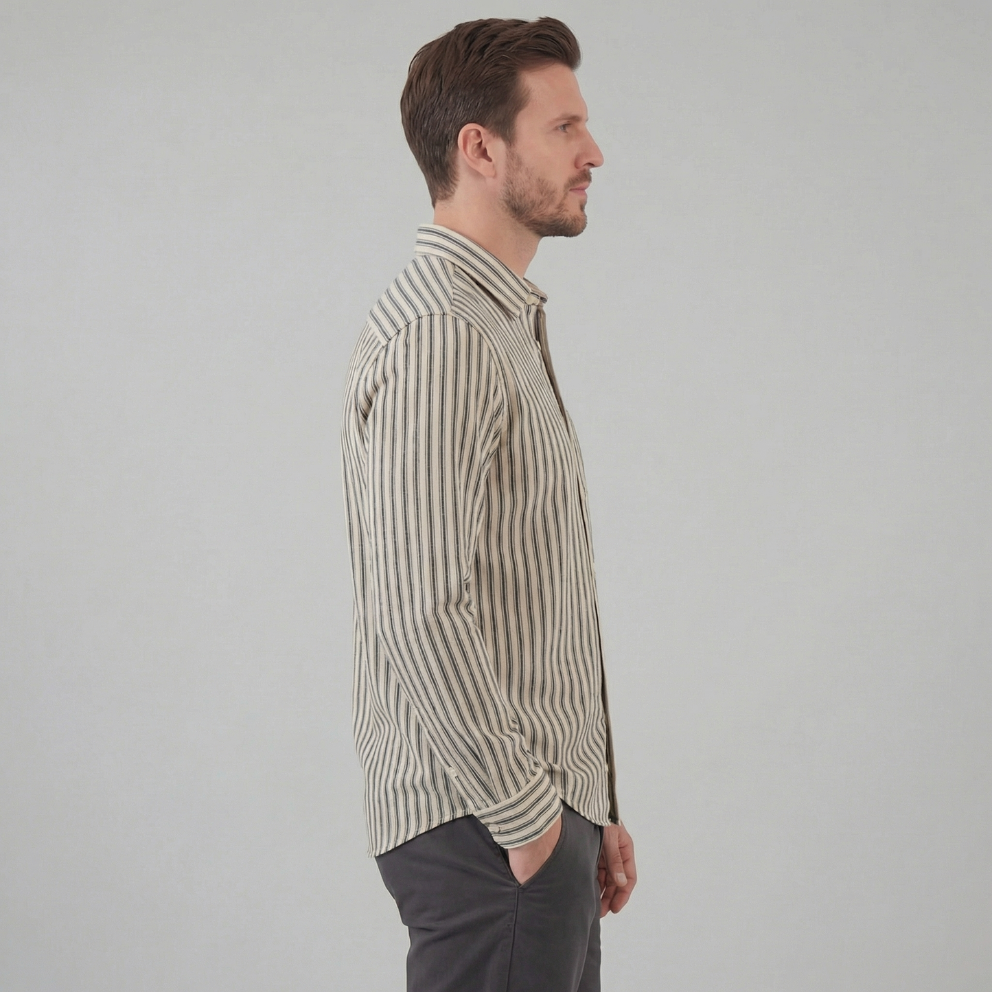 Men's Tailored Fit Striped Shirt