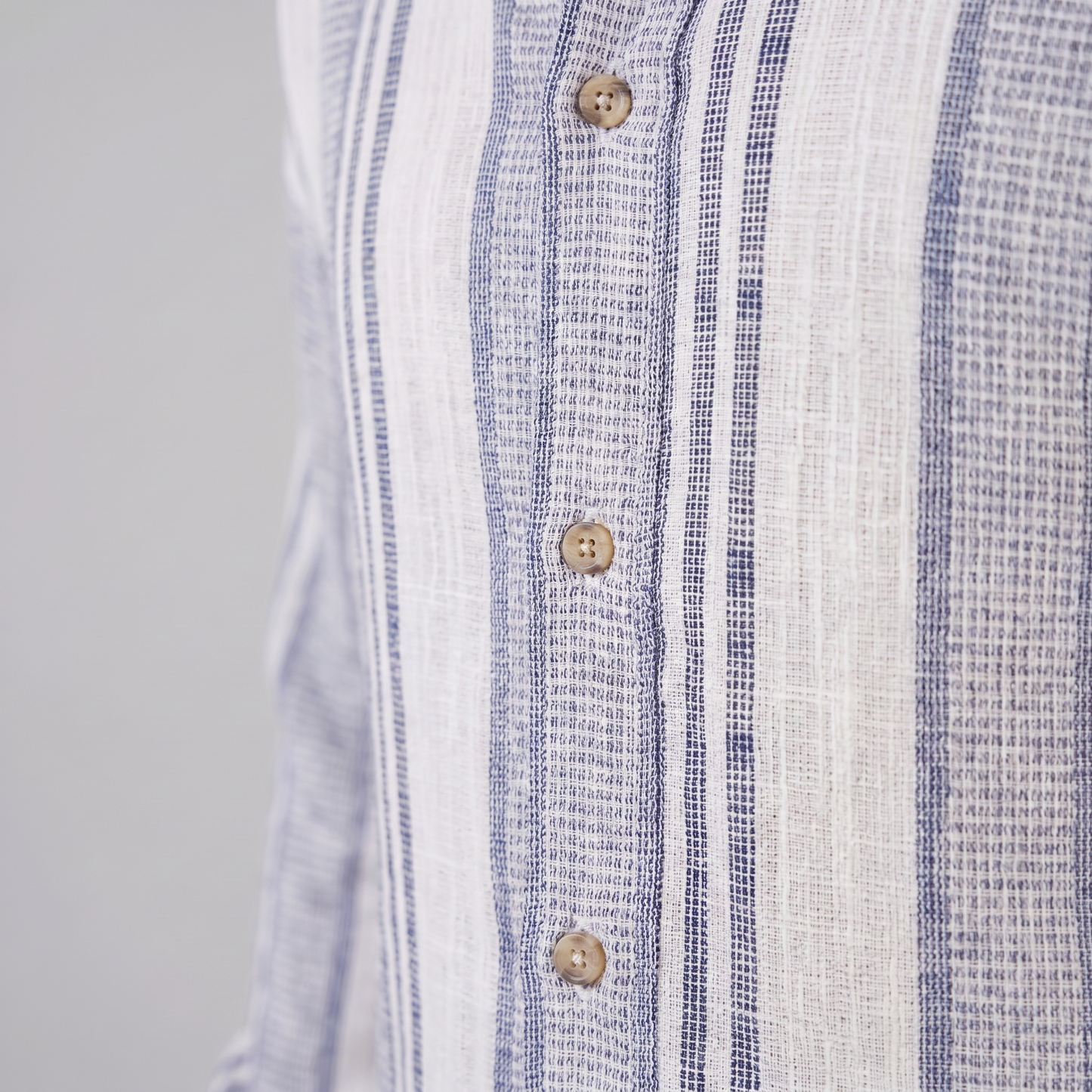 Men's Textured Stripe Button-Up Summer Shirt