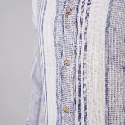 Men's Textured Stripe Button-Up Summer Shirt
