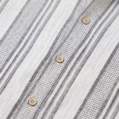 Men's Textured Stripe Button-Up Summer Shirt
