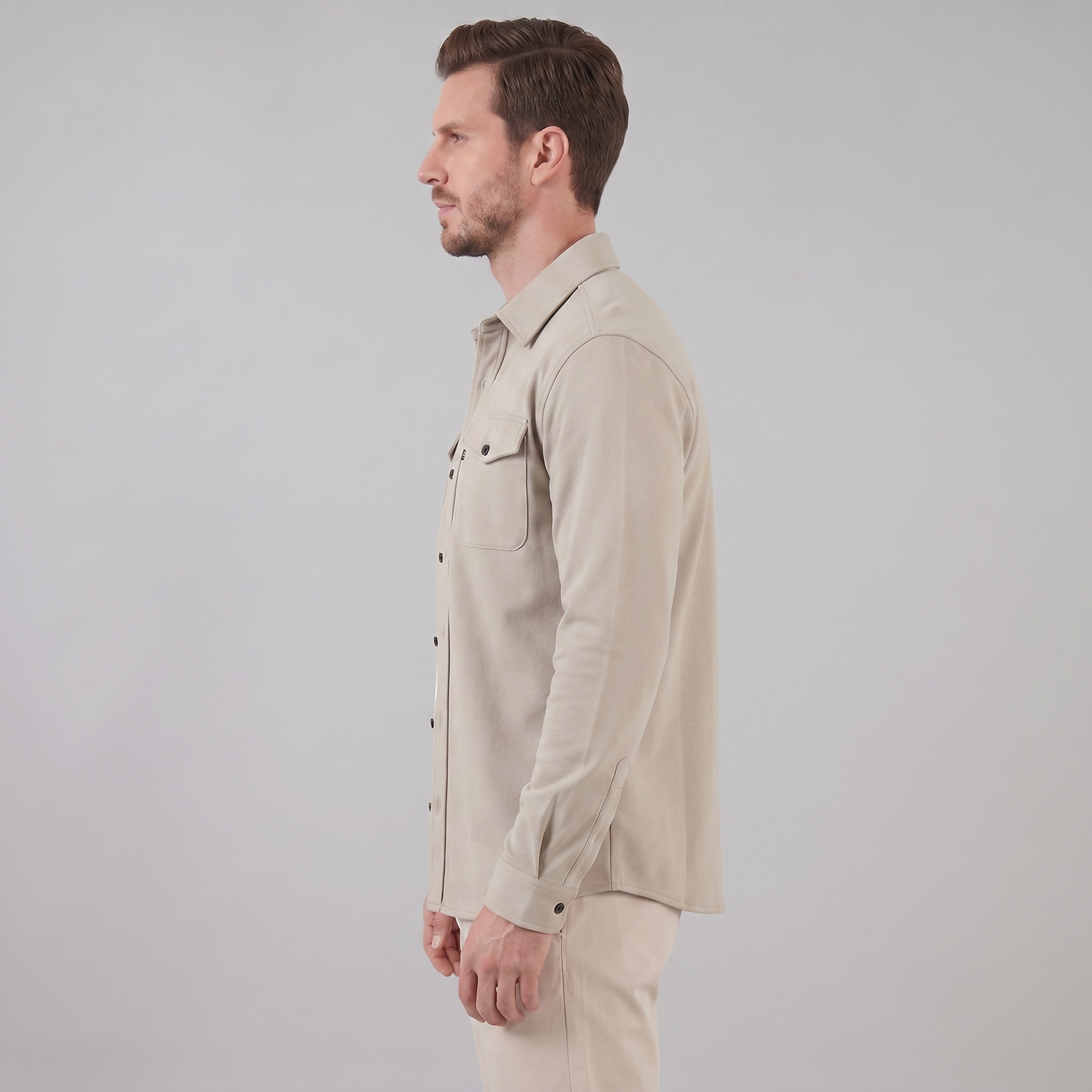 Men's Twin-Pocket Overshirt Slim Fit