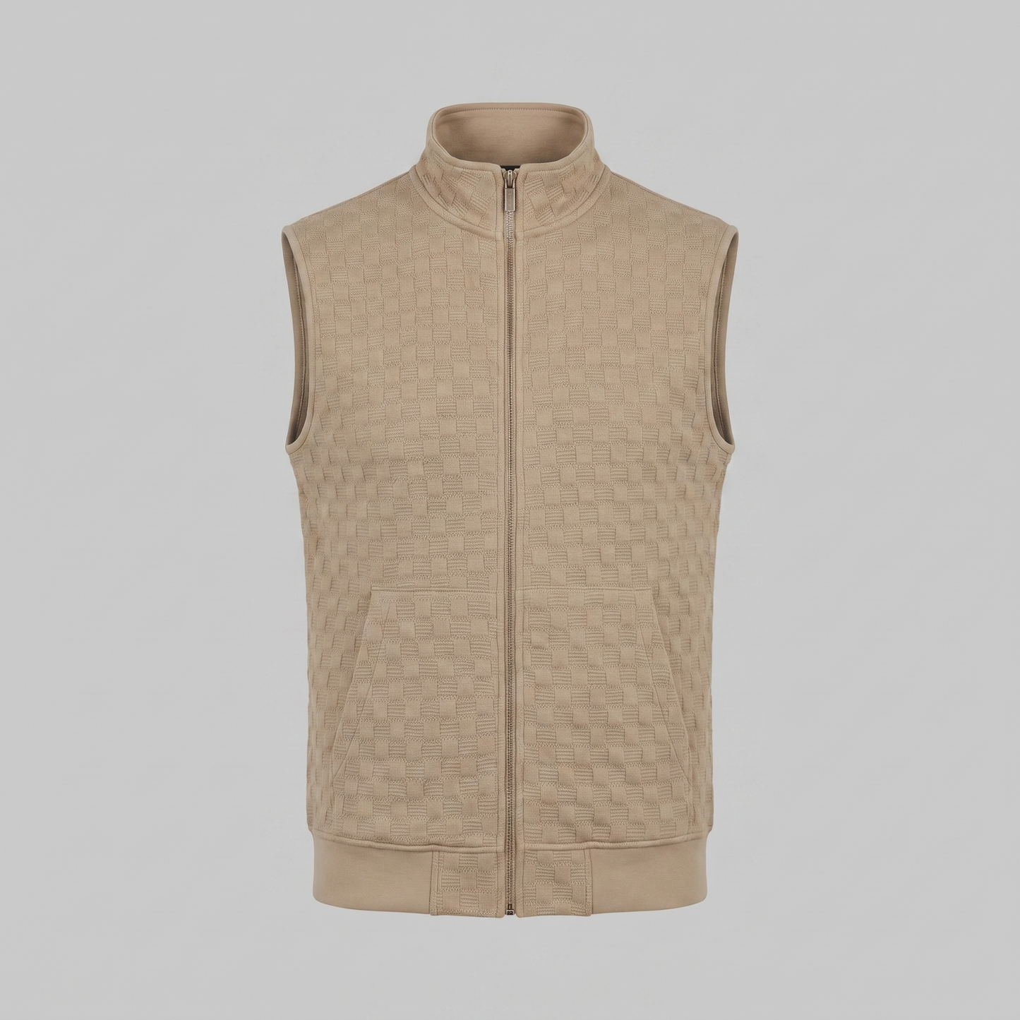 Men's Utility Zip Vest with Stand-Up Collar