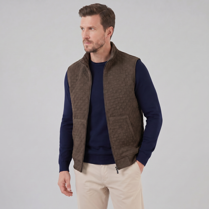 Men's Utility Zip Vest with Stand-Up Collar