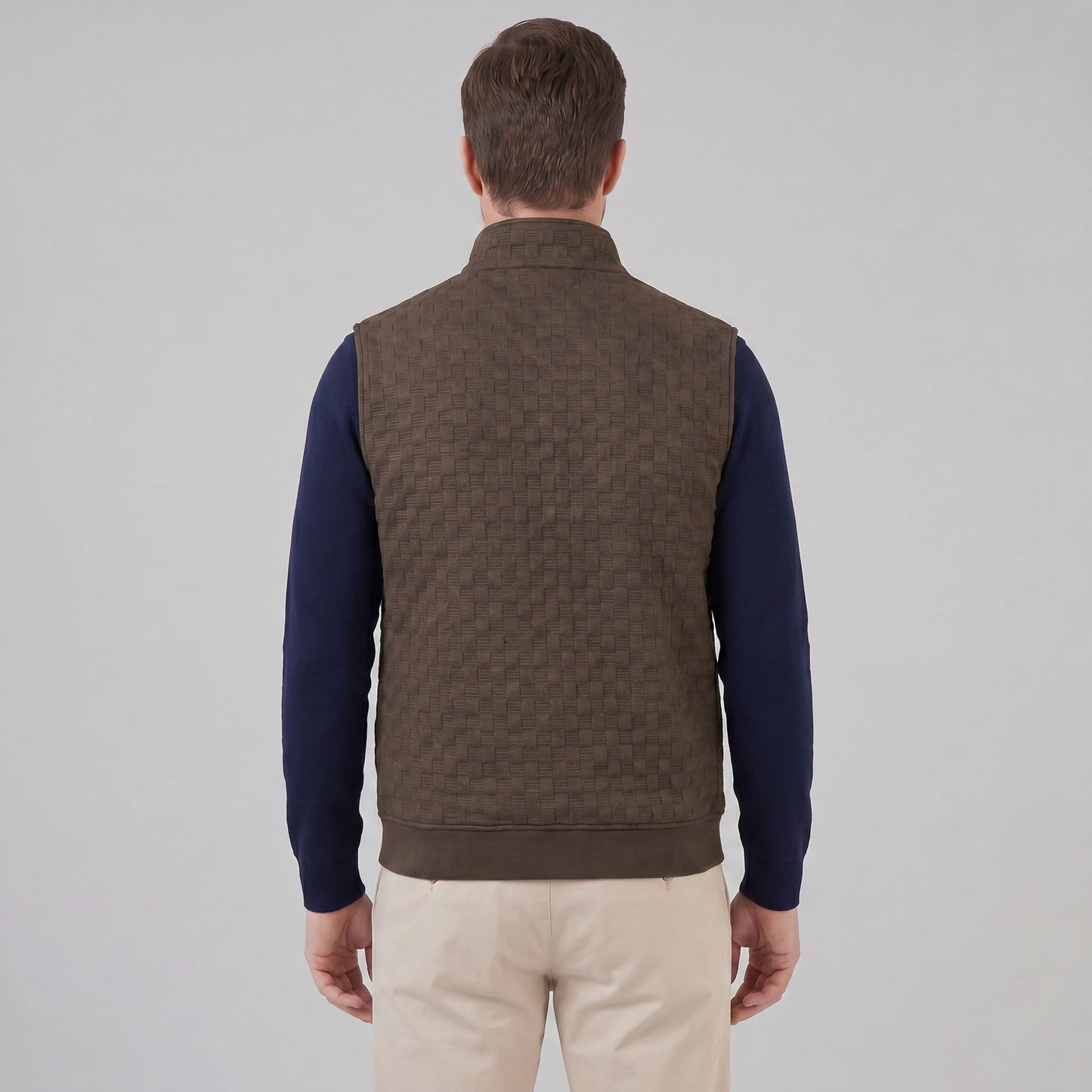 Men's Utility Zip Vest with Stand-Up Collar