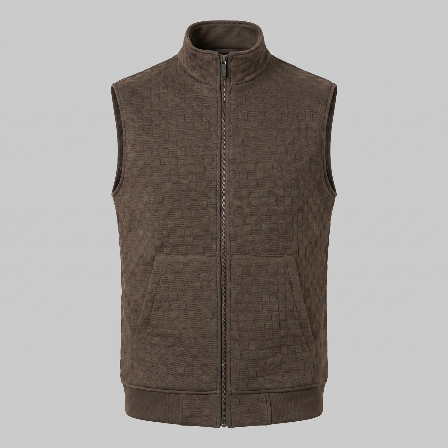 Men's Utility Zip Vest with Stand-Up Collar