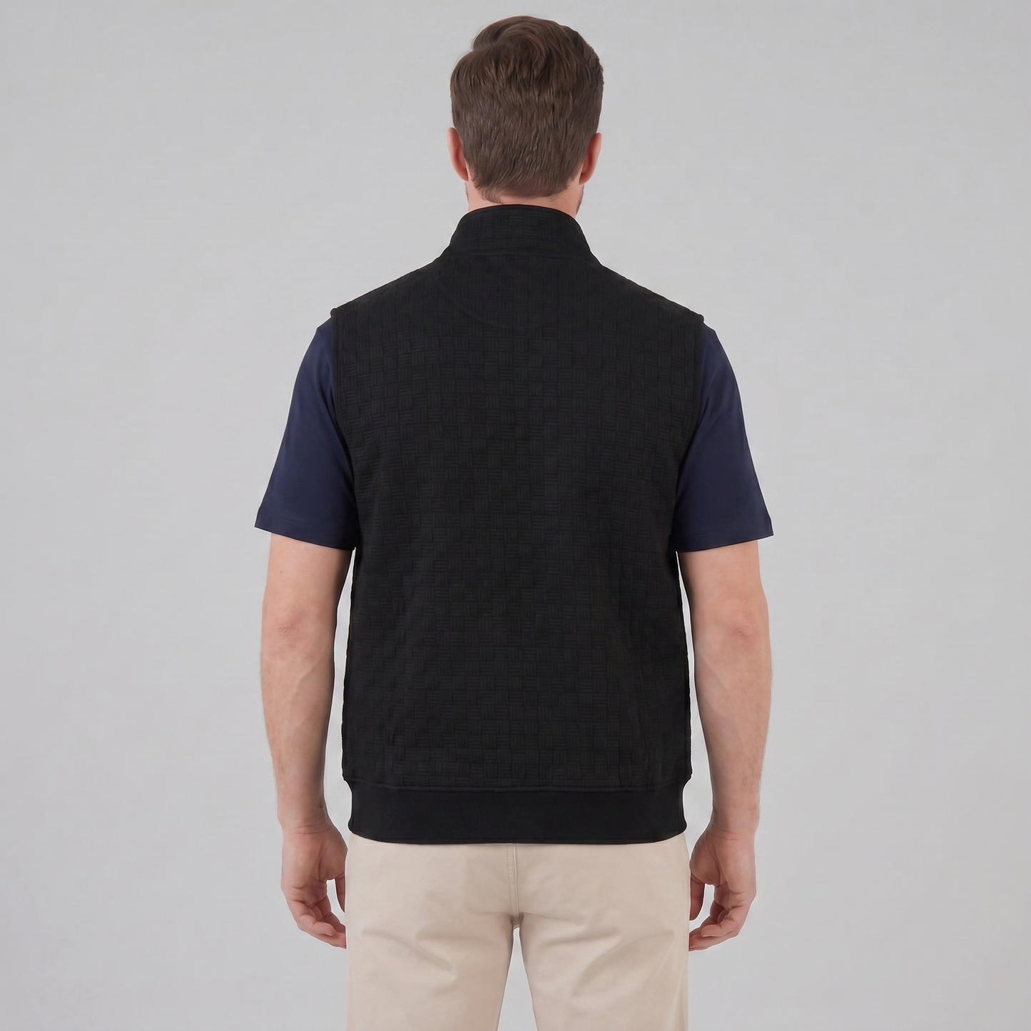 Men's Utility Zip Vest with Stand-Up Collar