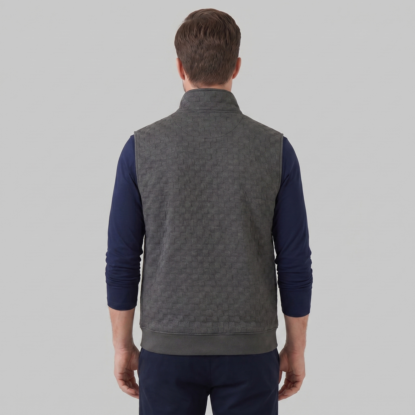 Men's Utility Zip Vest with Stand-Up Collar