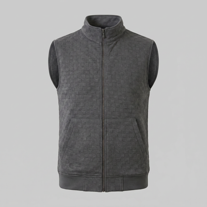 Men's Utility Zip Vest with Stand-Up Collar