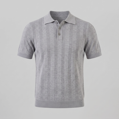 Men's Vertical Stripe Knit Polo