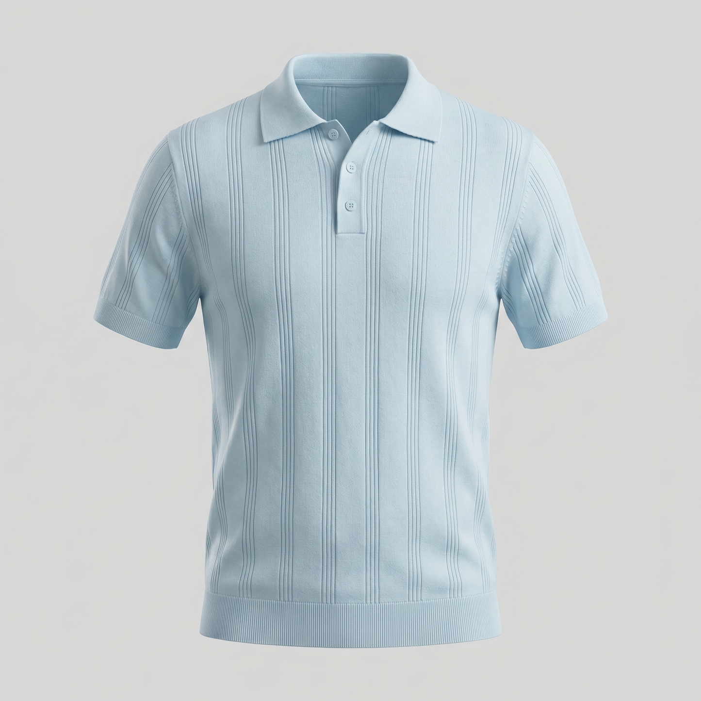 Men's Vertical Stripe Knit Polo
