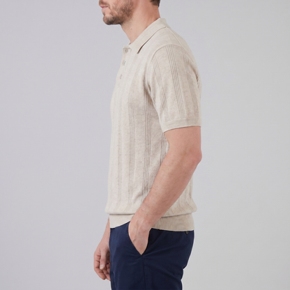 Men's Vertical Stripe Knit Polo