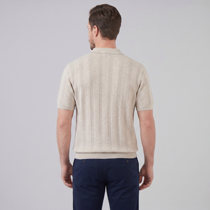 Men's Vertical Stripe Knit Polo