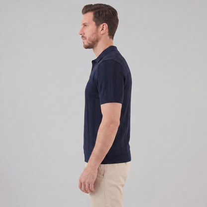Men's Vertical Stripe Knit Polo