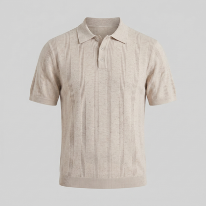 Men's Vertical Stripe Knit Polo