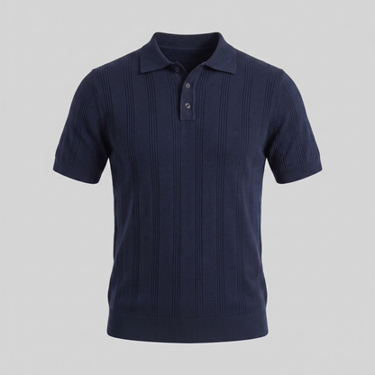 Men's Vertical Stripe Knit Polo