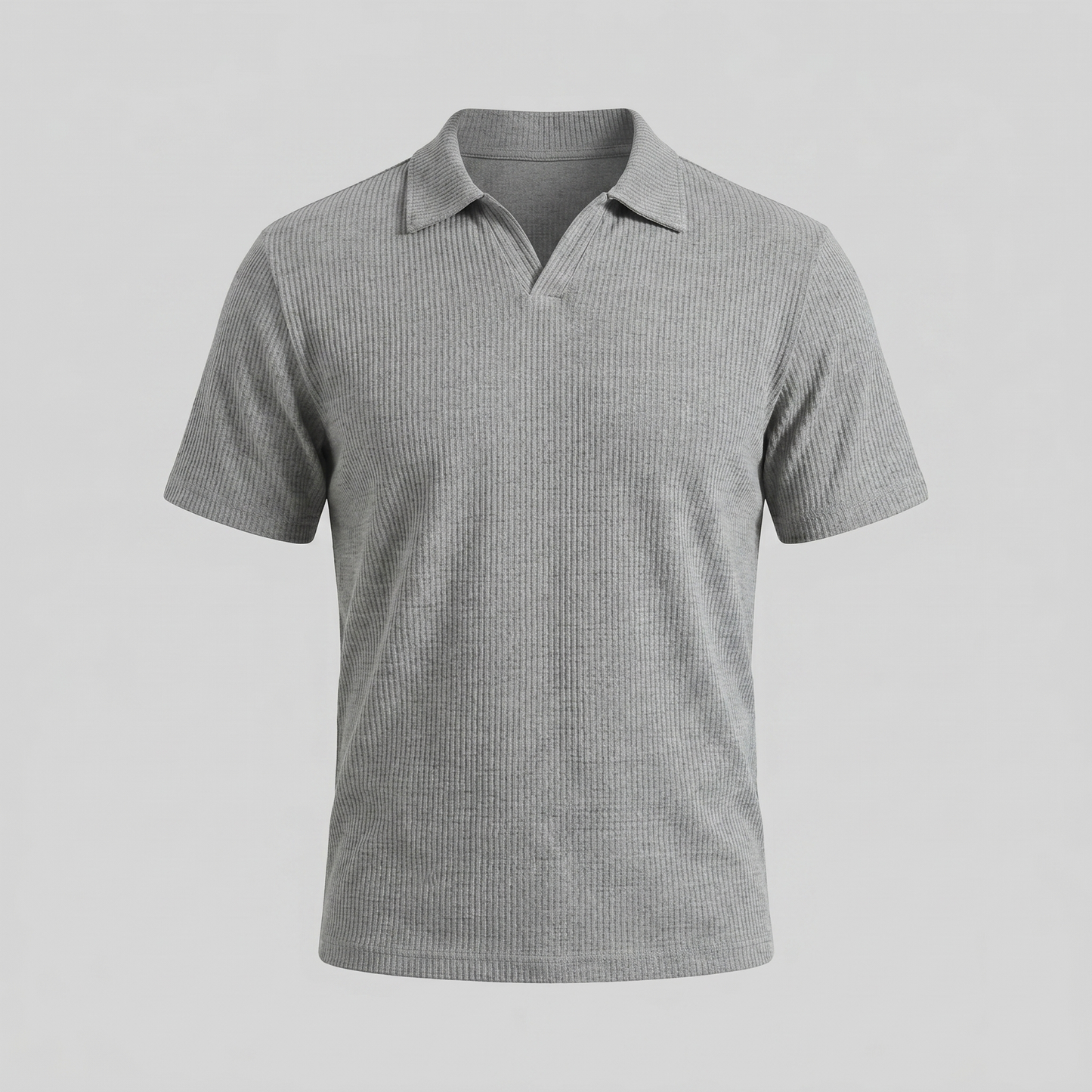 Men's Waffle Knit Open Collar Polo