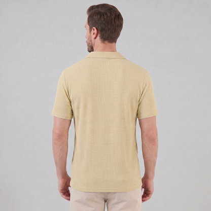 Men's Waffle Knit Open Collar Polo