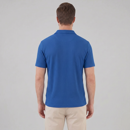 Men's Waffle Knit Open Collar Polo