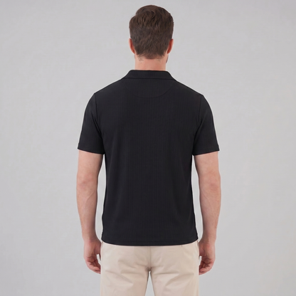 Men's Waffle Knit Open Collar Polo