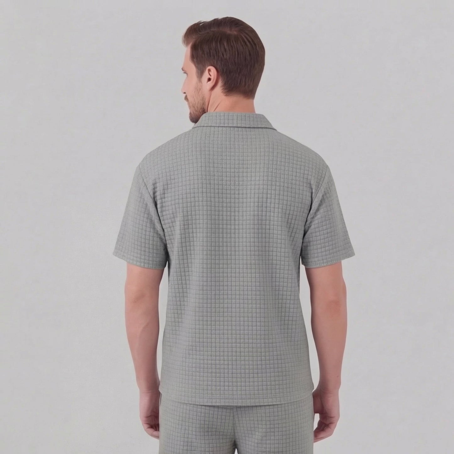 Men's Waffle Knit Short Outfit Summer Set