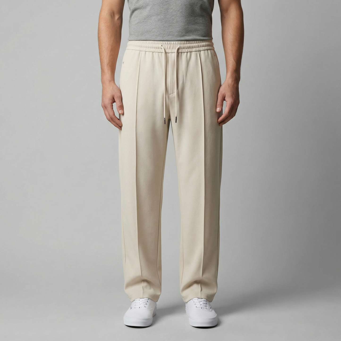 Men's Wide Leg Trousers with Drawstring